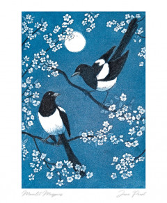 'Moonlit Magpies' Card
