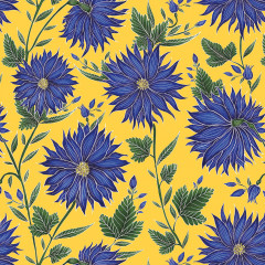 Blue Flowers Gift Wrap 