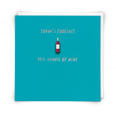 '99% Chance of Wine' Card With Pin Badge 