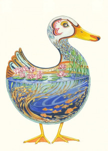 Duck in a Pond Card