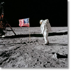 Apollo 11. Flag On The Moon - Signed by Buzz Aldrin