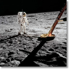 Apollo 11. Inspecting The Eagle - Signed by Buzz Aldrin