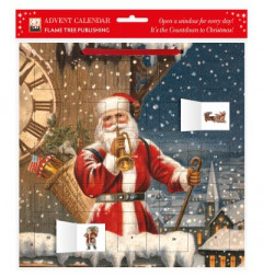 Snowy Santa Claus Advent Calendar (With Stickers) by Flame Tree Studio (Calendar)