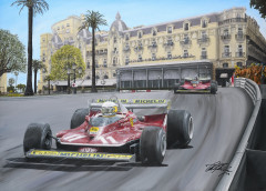 Jody Scheckter - 1979 Monaco Grand Prix by David Johnson - Signed by Jody Scheckter