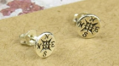 ‘Not all those who wander. .’ Compass Earrings 
