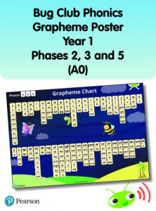 Bug Club Phonics Grapheme Poster Year 1 Phases 2, 3 and 5 (A0) by Rhona Johnston