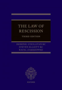 The Law of Rescission by Dominic O'Sullivan (Hardback)