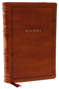 KJV, Wide-Margin Reference Bible, Sovereign Collection, Leathersoft, Brown, Red Letter, Comfort Print by Thomas Nelson