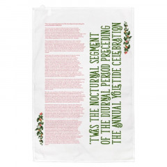 'The Night before Christmas' for Sesquipedalians* Festive Tea Towel